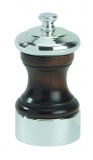 Moulin a Sel manuel en hetre patine et metal argente Palace 10 cm