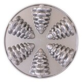 Plaque a gateaux en fonte d'aluminium Silver de 6 mini-sapins de Noel