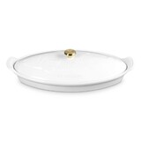 Plat a poisson 34CM avec couvercle Blanc