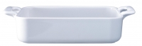 Plat rectangulaire en porcelaine blanche a poignees Belle Cuisine moyen modele 2