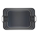 Plateau black/Silver Picots 'Rubber Grip' MM 46 x 33 cm