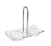 Plateau duo vide pour moulins max 6,4 cm diametre - transparent 19 cm x 9 cm x 1