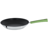 Poele 28 Cm Mutine Fixe Exceliss - Poignee Bakelite Vert Tilleul