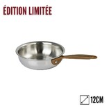 Poele sautoir mini 12 cm castel pro 5 ply poignee fixe cuivree