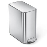 Poubelle compacte a pedale 5 L. en acier brosse