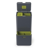 Poubelle de tri selectif Totem Intelligent Waste 60 litres noire anthracite