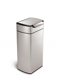 Poubelle Simplehuman rectangulaire inox 30 L. Easy touch-bar (Sac H)
