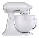 Robot KitchenAid Artisan Blanc Givre avec bol en verre