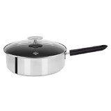 SAUTEUSE 24 CM MUTINE 2 FIXE EXCELISS - POIGNEE BAKELITE NOIRE + COUV. VERRE