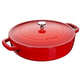 Sauteuse Chistera en fonte rouge o 24 cm avec couvercle