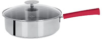 Sauteuse 24 cm Poignee Framboise Inox Mutine Fixe