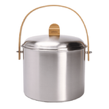 Seau a compost d'interieur 7 L - inox/bambou avec filtre charbon