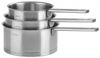 Serie de de 3 casseroles de 16 a 20 cm inox Strate a poignee fixe