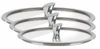 Coffret de 3 Couvercles Plats en Verre 16 a 20 cm Inox Casteline Fixe
