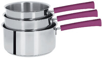 Coffret de 4 Casseroles 14 a 20 cm Poignee Cassis Inox Mutine Fixe