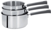 Serie de 4 casseroles inox Mutine a poignee fixe grise - o 14 a 20 cm