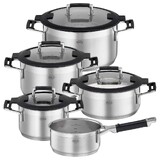 Set d`ustensiles de cuisson 5 pieces SILENCE PRO acier inoxydable