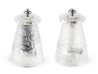 Set de 2 moulins manuels a sel & a poivre en Cristal Lalique 9 cm