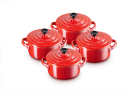 Set de 4 Mini-Cocottes 10 cm Cerise Metallics
