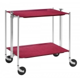 Desserte de cuisine Textable chrome 2 plateaux rouge Grenadine