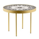 Table Basse dore monogrammes depareillees