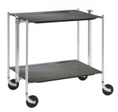 Desserte de cuisine Textable chrome 2 plateaux gris Anthracite