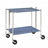 Desserte de cuisine Textable chrome 2 plateaux gris Ardoise