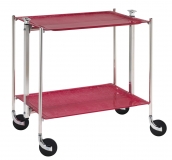 Desserte de cuisine Textable chrome 2 plateaux rose Framboise