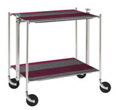 Table roulante pliante Textable dore 2 plateaux raye Pronto Rose