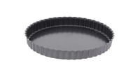 Moule a tarte cannelee droite fond fixe en acier antiadhesif o 28 cm