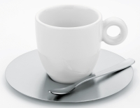 Tasse & Soucoupe Porcelaine et Inox