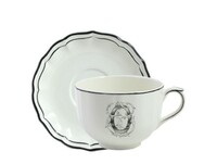 Tasse & soucoupe jumbo O FILET BLEU MONOGRAMME