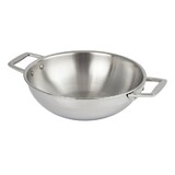 Wok castel pro inox 2 anses 24 cm sans couvercle