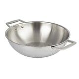 Wok castel pro inox 2 anses 34 cm sans couvercle