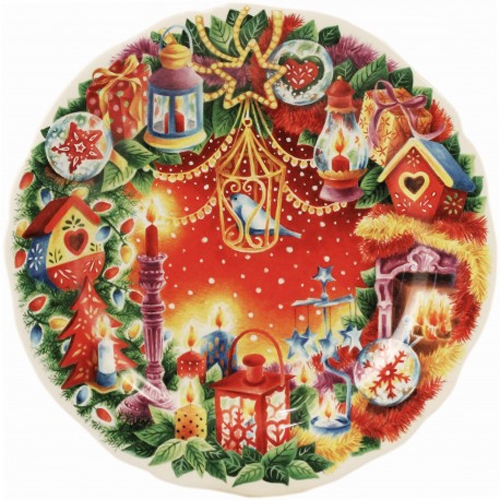 Assiette &agrave; dessert No&euml;l 2012 en fa&iuml;ence de Gien