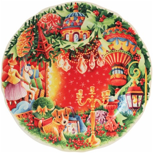 Assiette &agrave; dessert No&euml;l 2014 en fa&iuml;ence de Gien