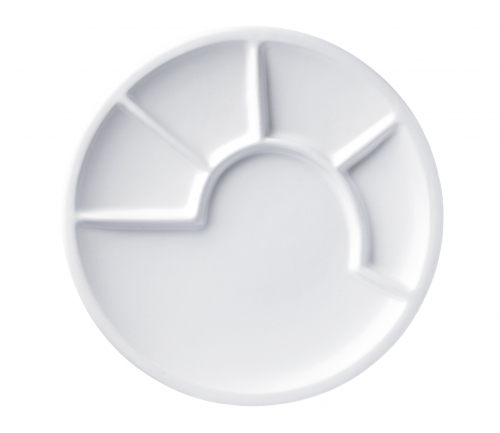 Assiette &agrave; fondue blanche &oslash; 23 cm