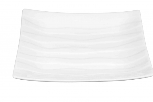 Assiette carré à motif blanc en porcelaine 20 cm
