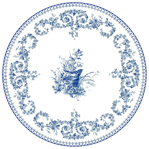 Assiette Extra M Oiseau Dépareillées Bleu