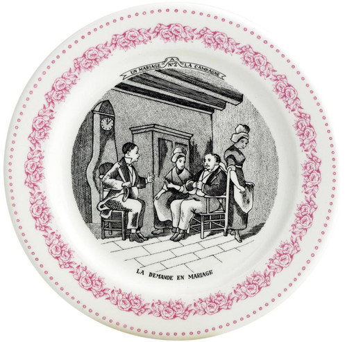 Assiette Mignardises La Demande Mariage Rose