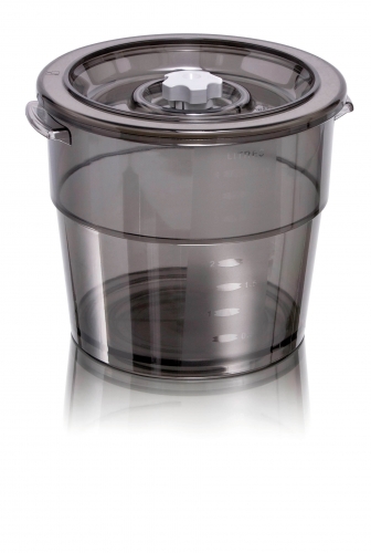 Bac en polycarbonate rond de 4 L 'sp&eacute;cial liquides' pour machines &agrave; emballer sou