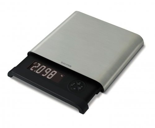 Balance de cuisine avec &eacute;cran r&eacute;tractable - noir / inox - jusqu'&agrave; 6 kg