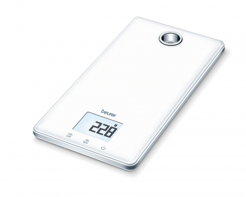 Balance de cuisine inox bross&eacute; avec pose murale pour gain de place. Port&eacute;e de 3