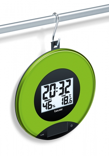 Balance de cuisine ronde Verte -  Port&eacute;e de 3 Kg - Graduation 1 g - 20 x 2,2 cm