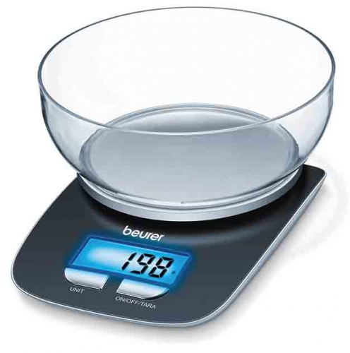 Balance électronique avec bol de pesée et rétroéclairage bleu 5 kg / 1g TCBEKS25