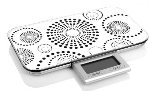 Balance électronique blanche à écran rétractable