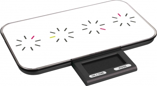 Balance &eacute;lectronique slim rectangulaire r&eacute;tractable Tic tac Blanc - 22.8 x 13 cm