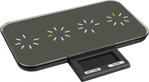 Balance &eacute;lectronique slim rectangulaire r&eacute;tractable Tic tac Gris - 22.8 x 13 cm