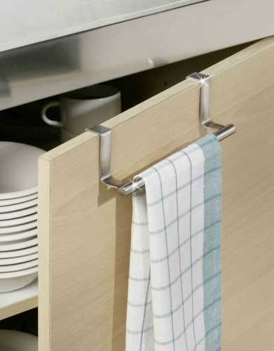 Barre porte serviette extensible simple en inox - 22 &agrave; 35 x 7 x 4 cm