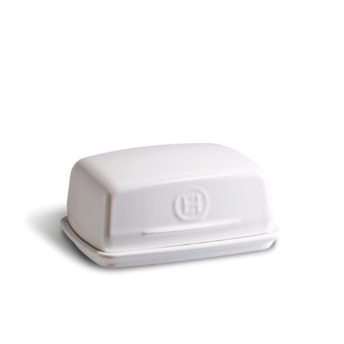 Beurrier en c&eacute;ramique 17x12 cm Blanc Farine